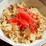 サバ味噌煮缶で❤青野菜入り炊き込みご飯♪（生姜他）